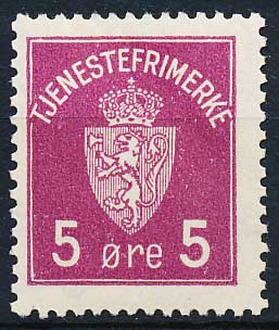 Norge Tjenestemærker AFA 001 Postfrisk