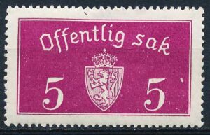 Norge Tjenestemærker AFA 010a Postfrisk