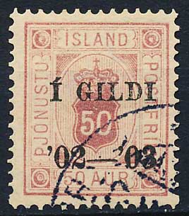 Island Tjenestemærke AFA 16 Stemplet