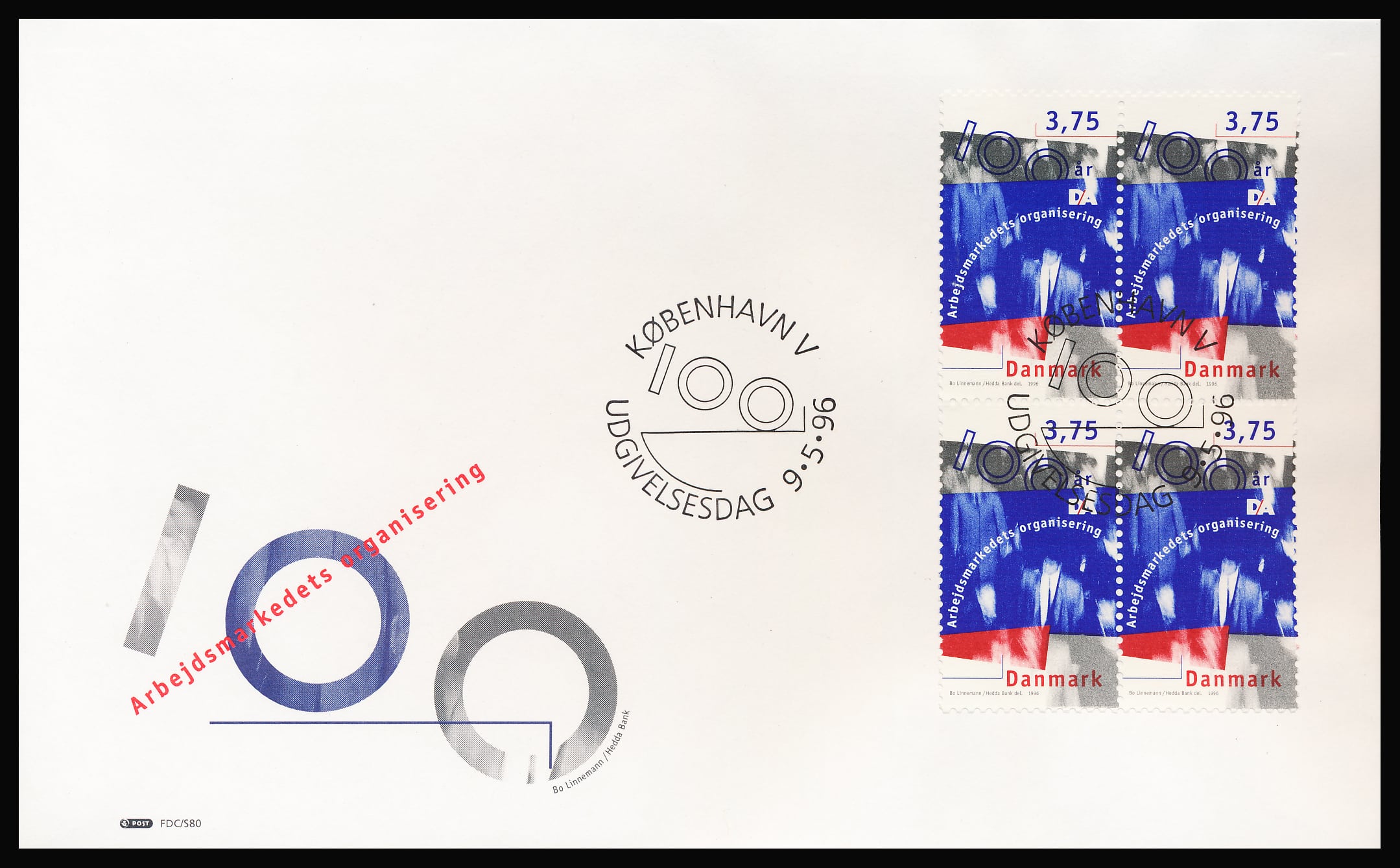 Danmark FDC AFA 1118 4-Blok