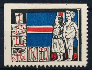 Island Julemærke 1915 Ustemplet