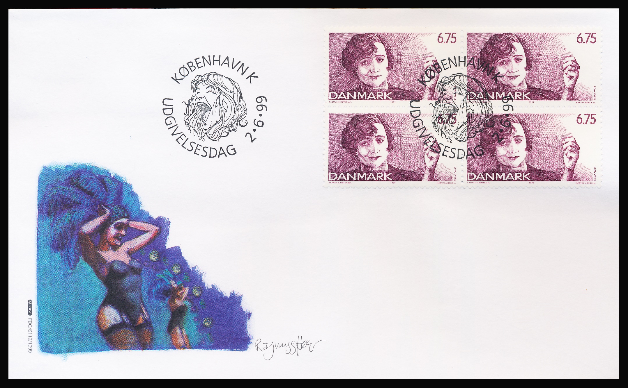 Danmark FDC AFA 1212-1215 4-Blok