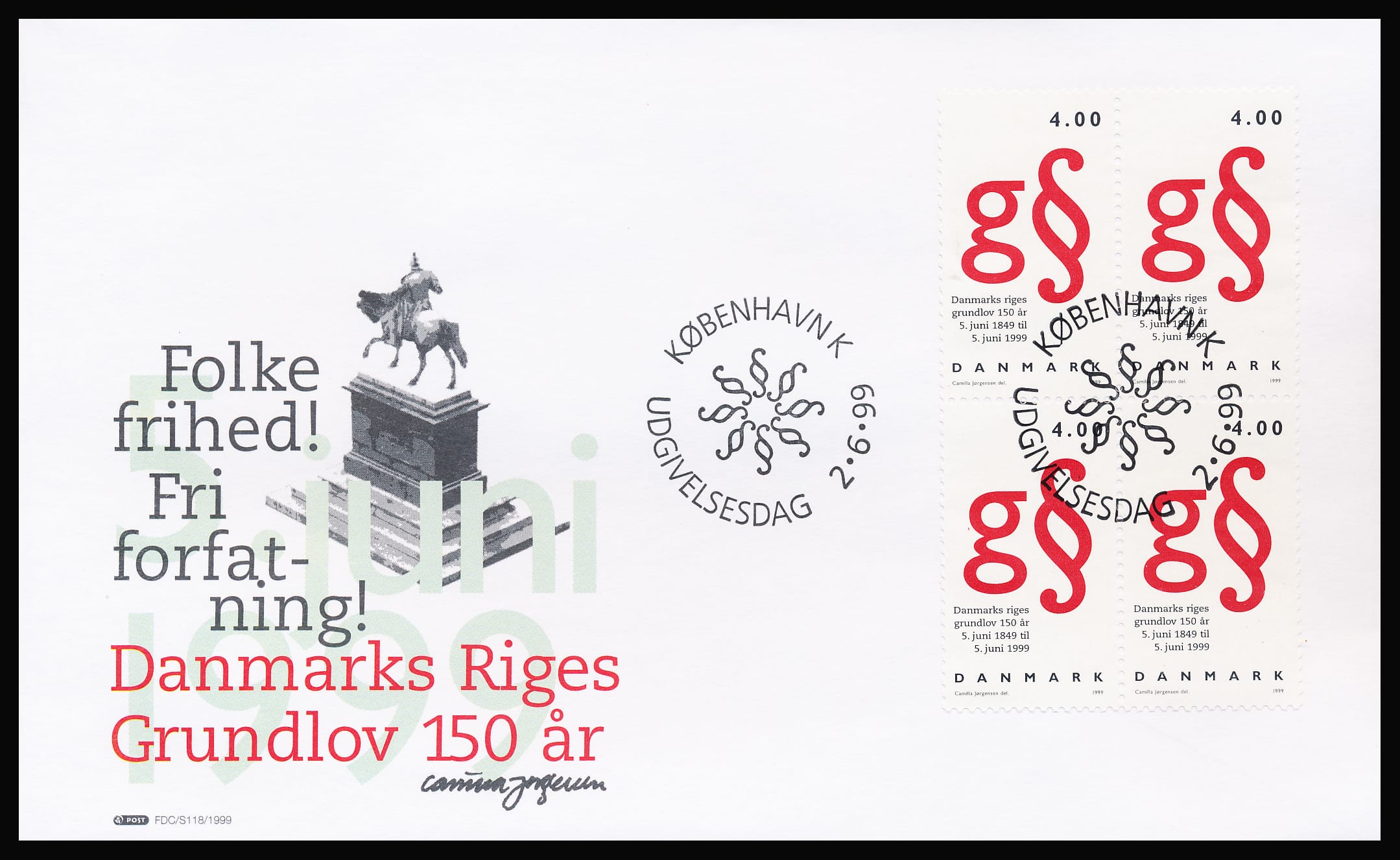 Danmark FDC AFA 1217 4-Blok