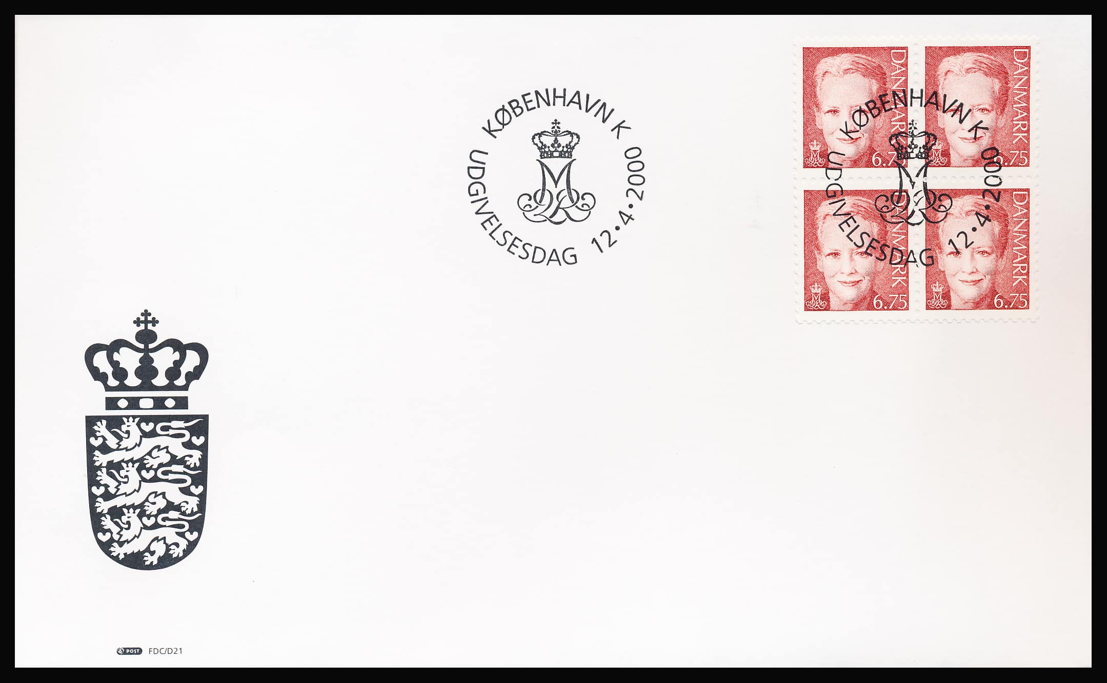 Danmark FDC AFA 1242-1249 4-Blok