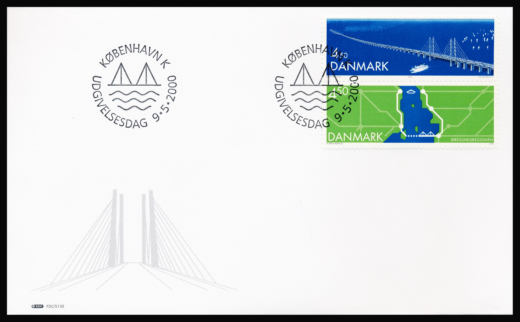 Danmark FDC AFA 1254-1255 Parstykke