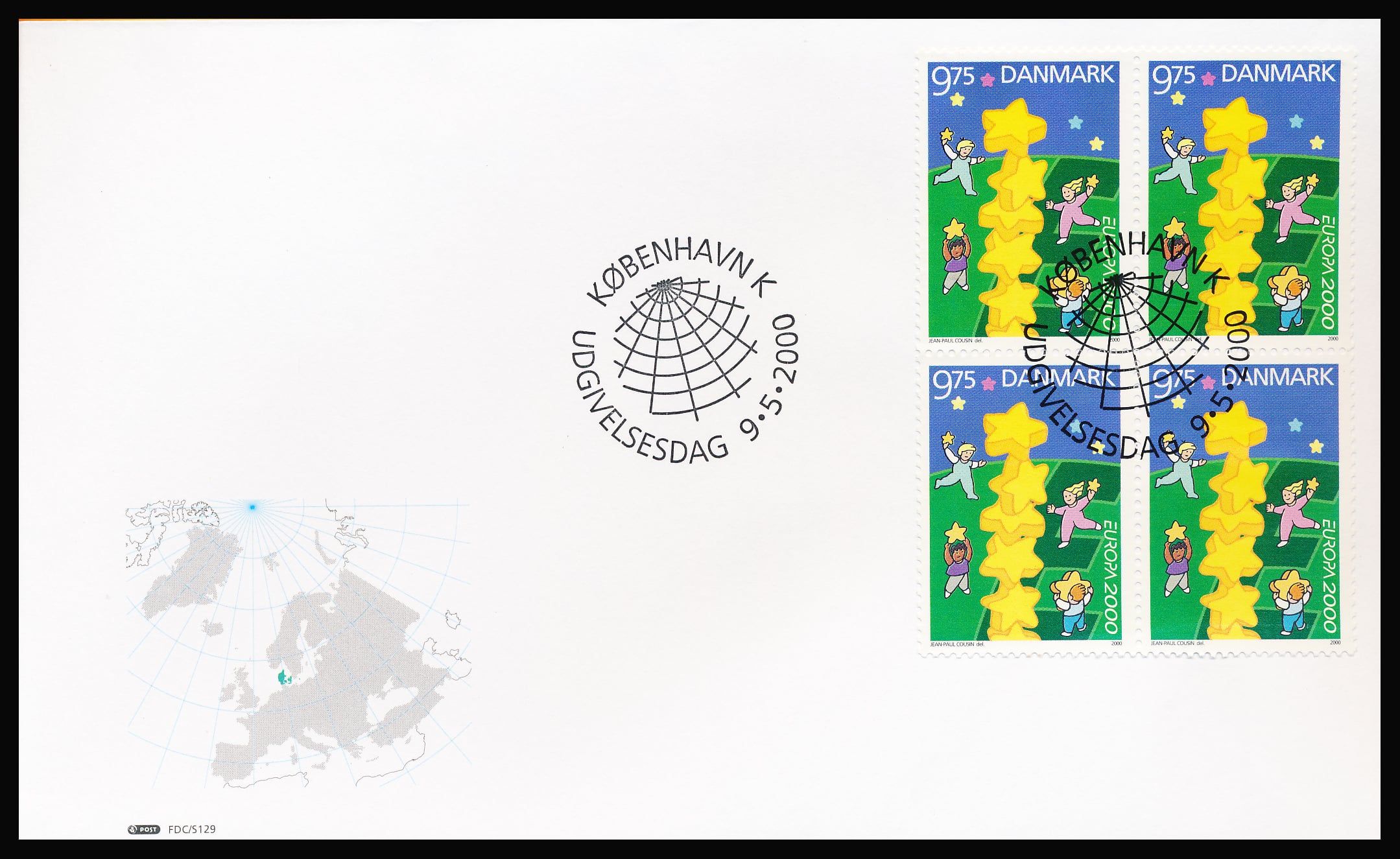 Danmark FDC AFA 1256 4-Blok