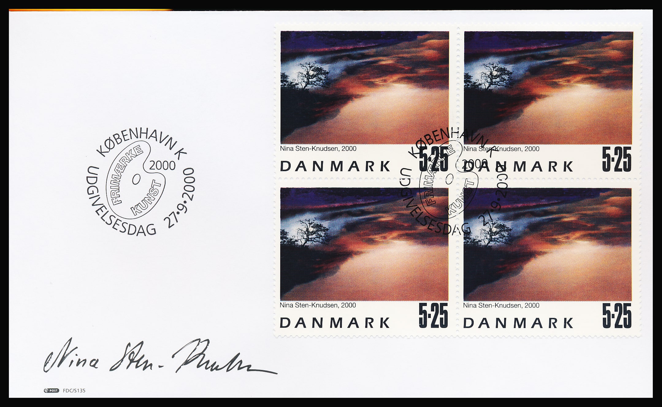 Danmark FDC AFA 1262 4-Blok