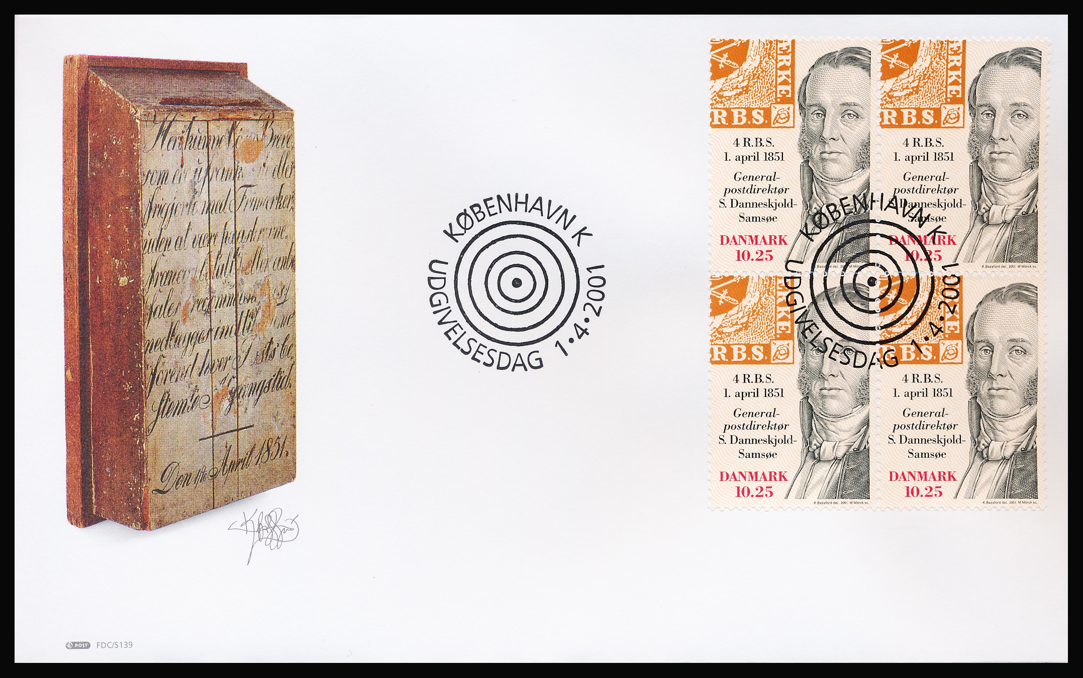 Danmark FDC AFA 1276-1279 4-Blok