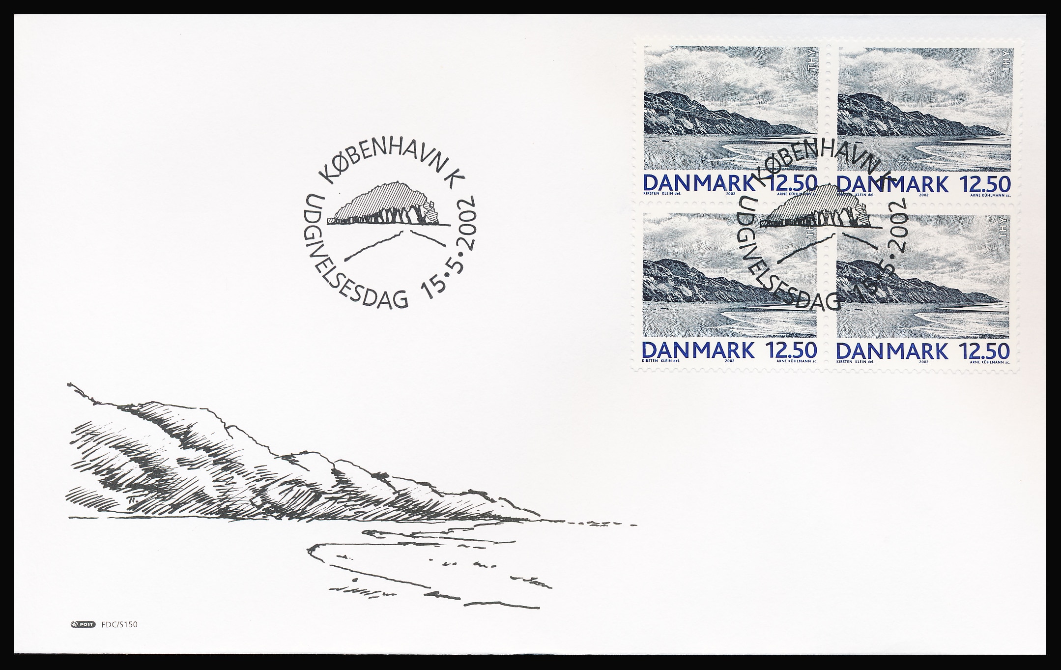 Danmark FDC AFA 1315-1318 4-Blok