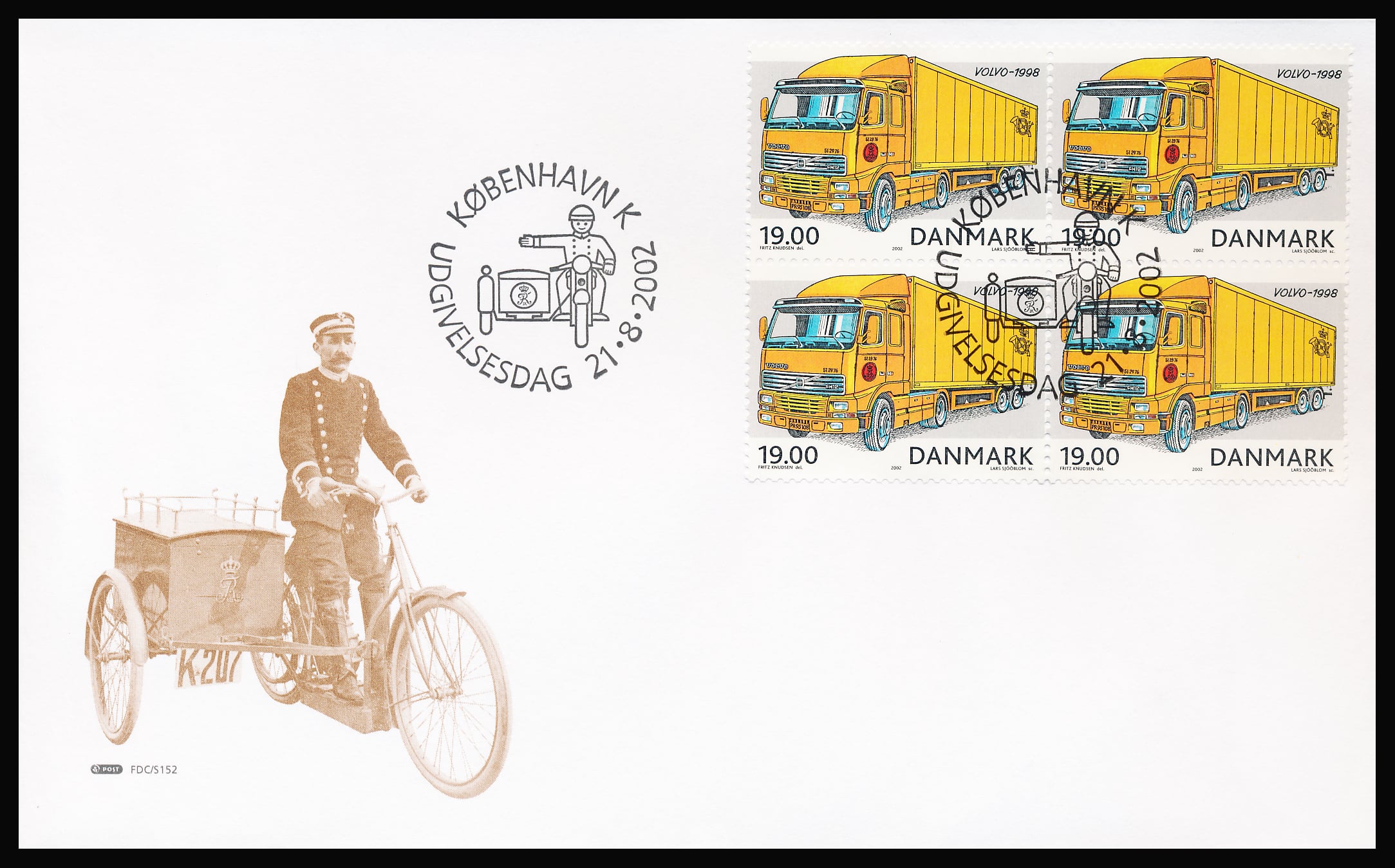 Danmark FDC AFA 1321-1324 4-Blok