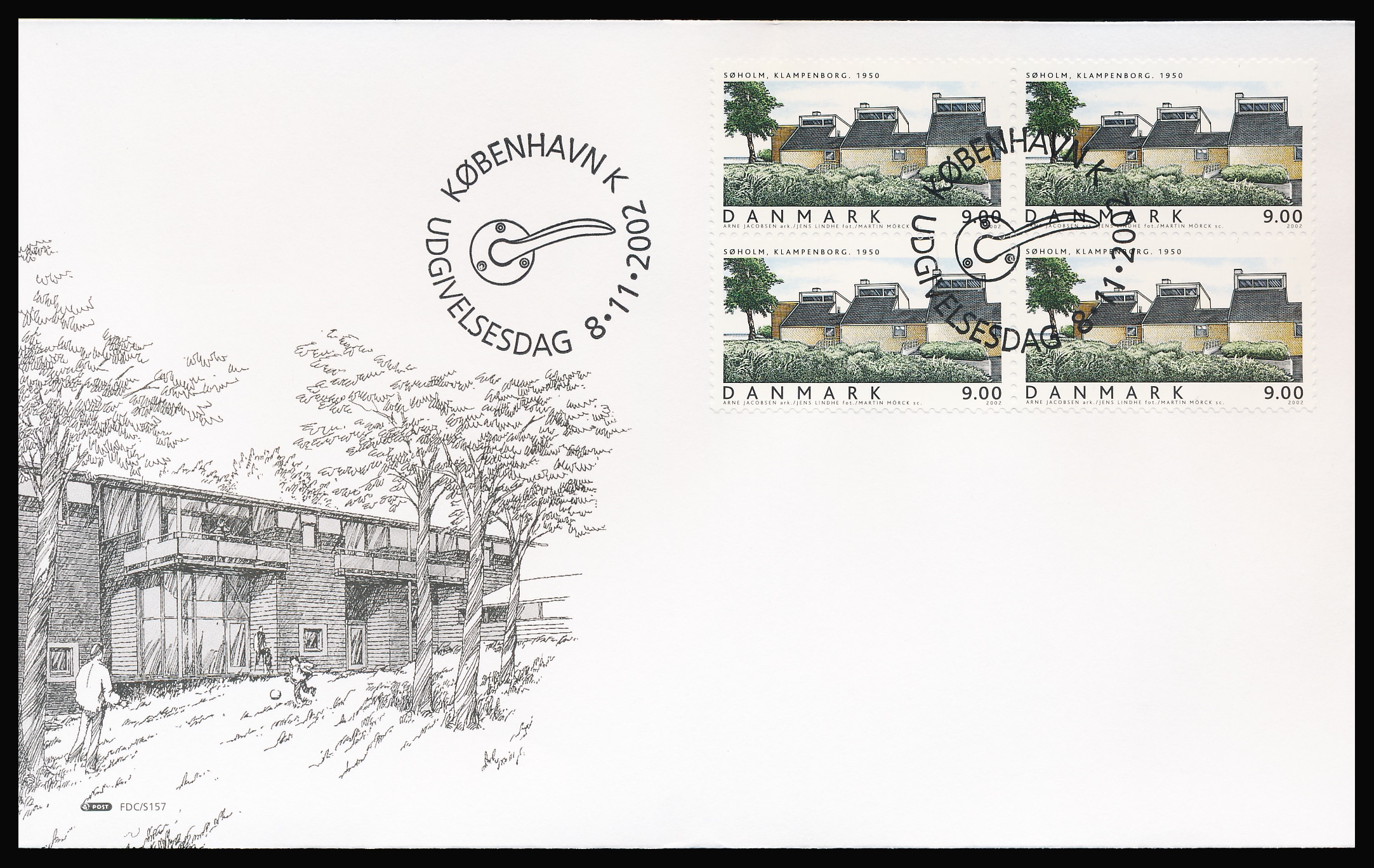 Danmark FDC AFA 1332-1336 4-Blok