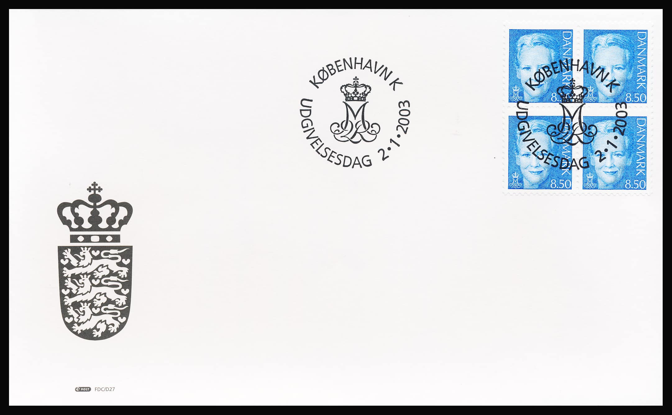 Danmark FDC AFA 1338-1340 4-Blok