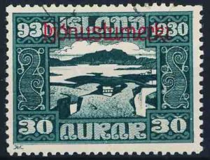 Island Tjenestemærke AFA 51 Stemplet