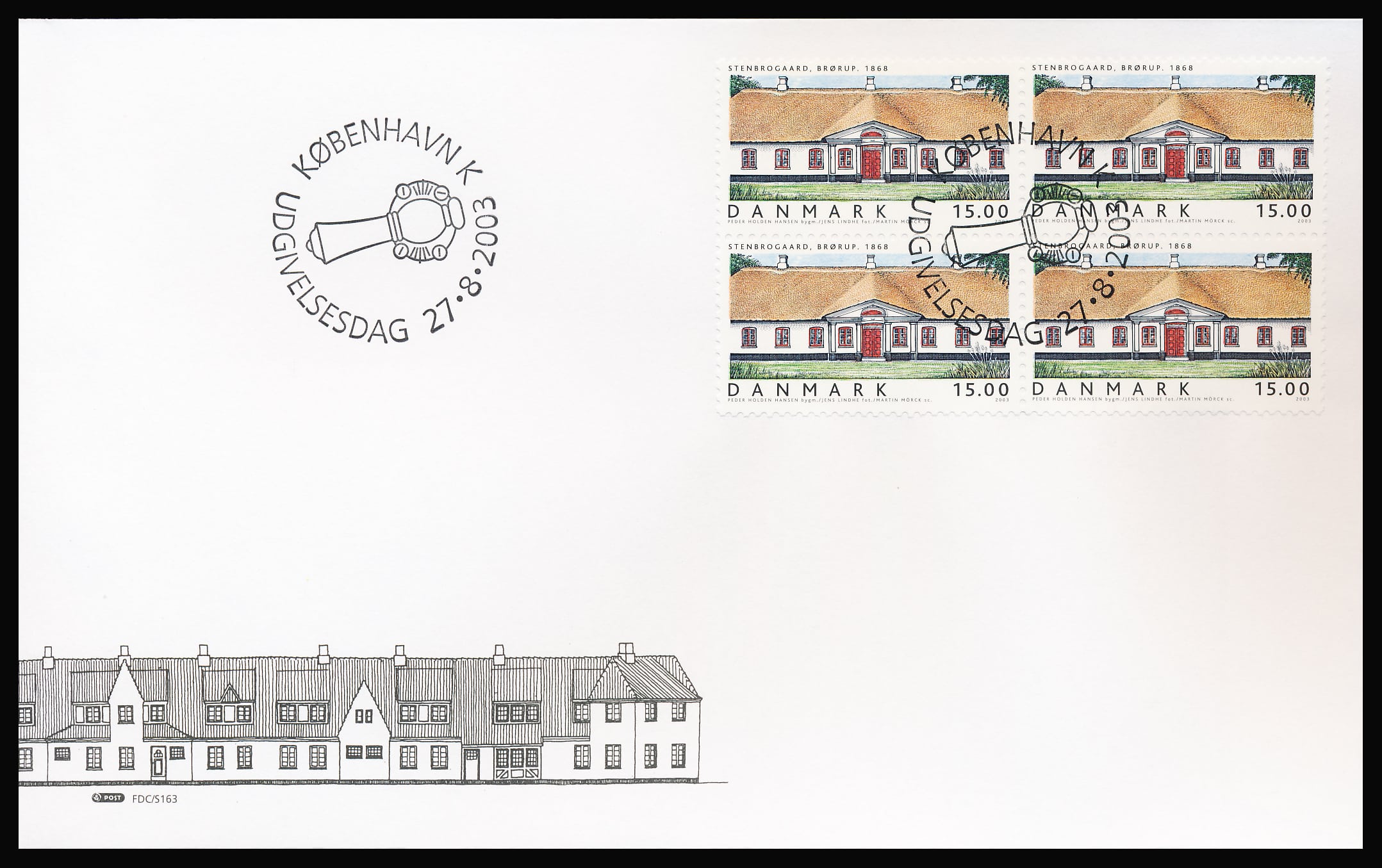 Danmark FDC AFA 1356-1360 4-Blok