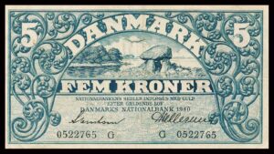 Danmark 5 Kroner 1940 Kvalitet 1- G0522765