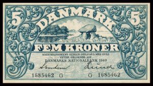 Danmark 5 Kroner 1940 Kvalitet 1+ G1685462