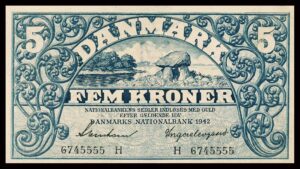 Danmark 5 Kroner 1942 Kvalitet 0 H6745555