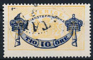 Sverige Tjenestemærker AFA 13 Stemplet