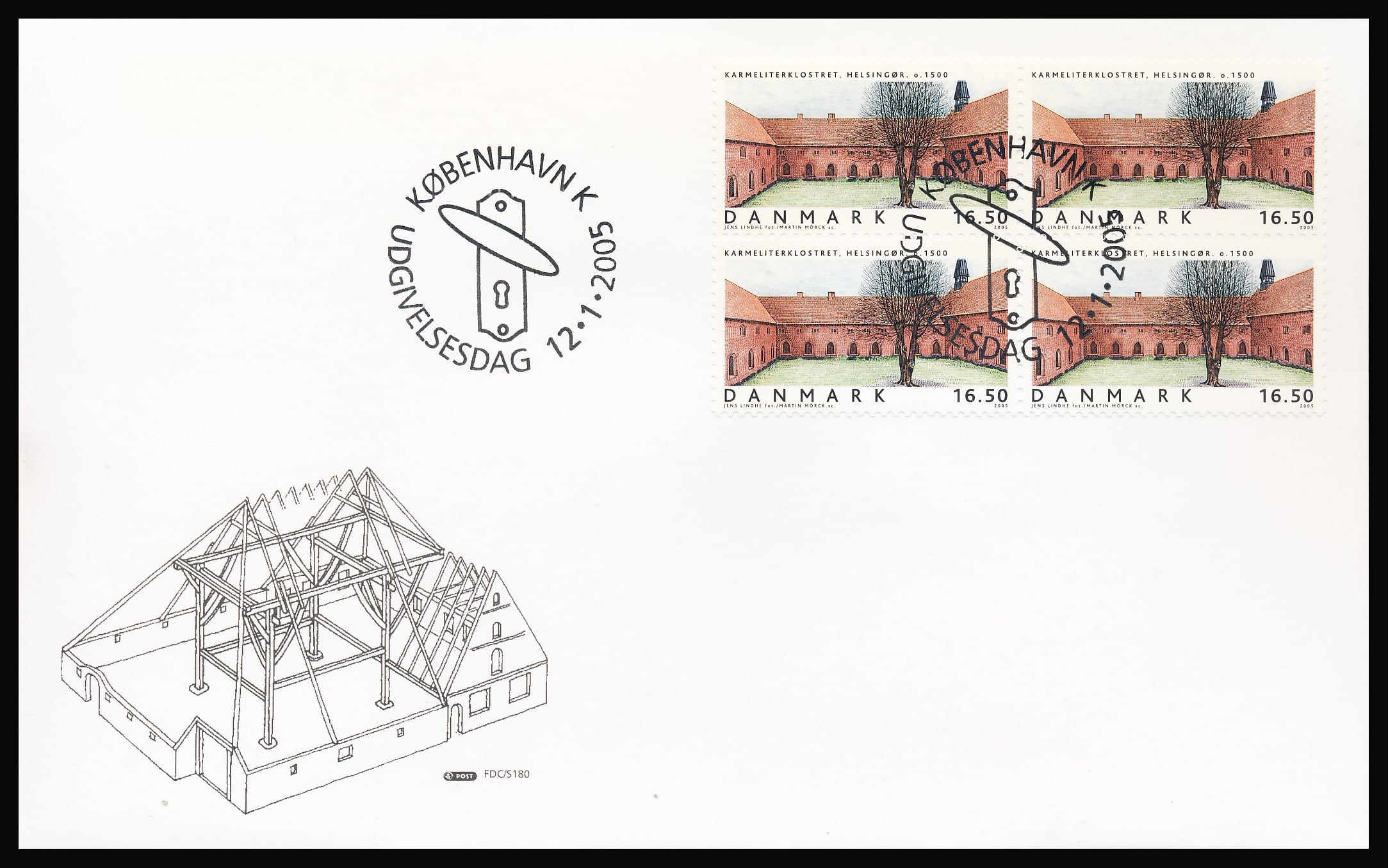 Danmark FDC AFA 1417-1421 4-Blok