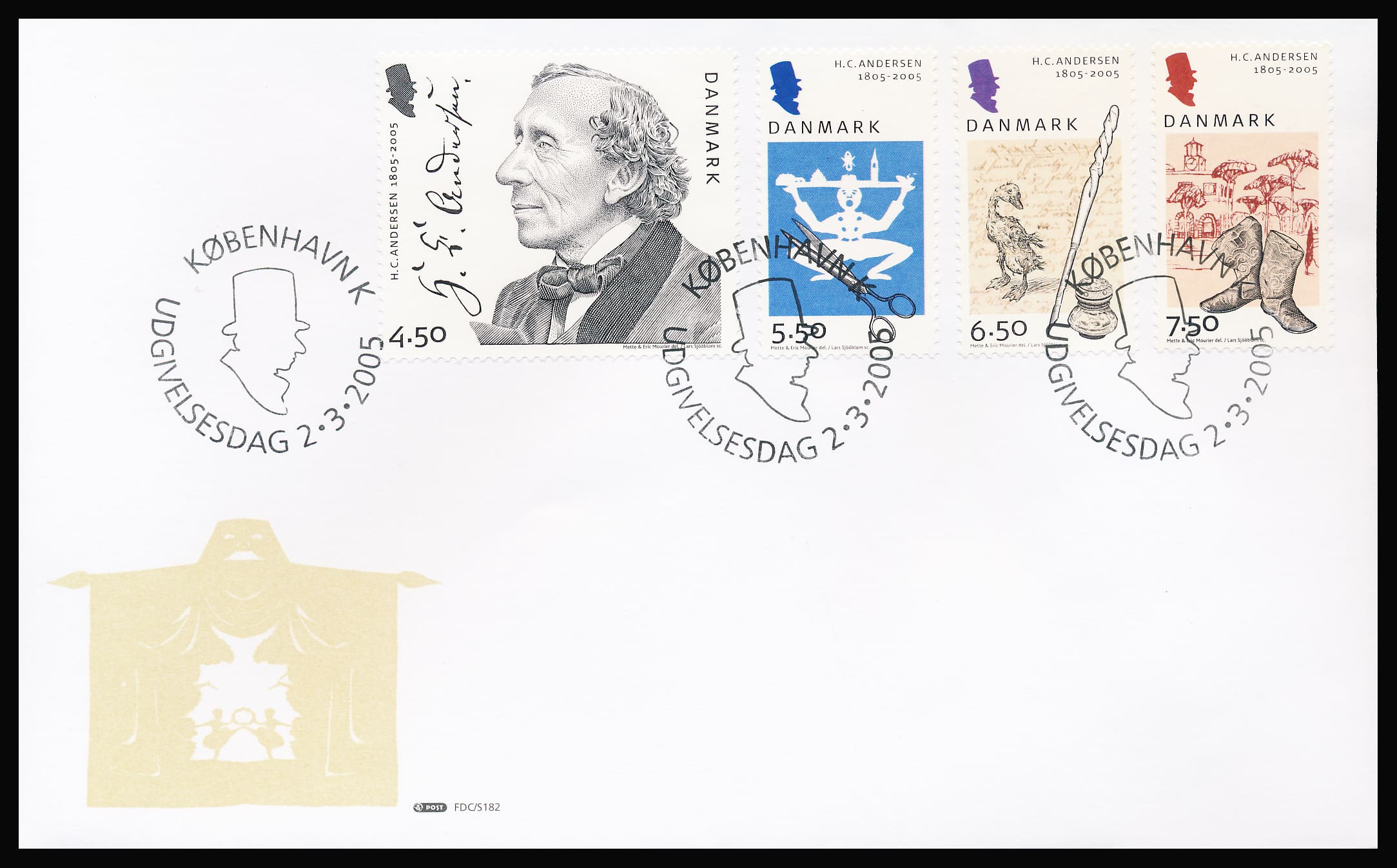 Danmark FDC AFA 1422-1425