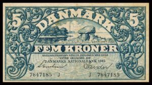 Danmark 5 Kroner 1942 Kvalitet 1- J7647185