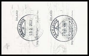 Island AFA 1453+1454 Parstykke Stemplet