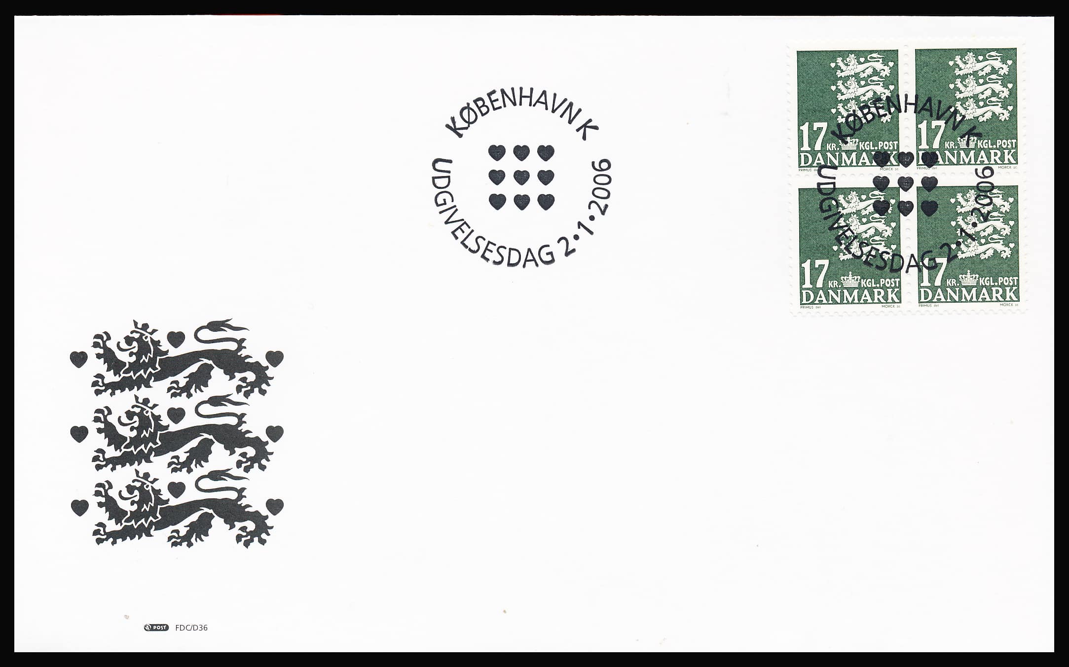 Danmark FDC AFA 1454-622a 4-Blok