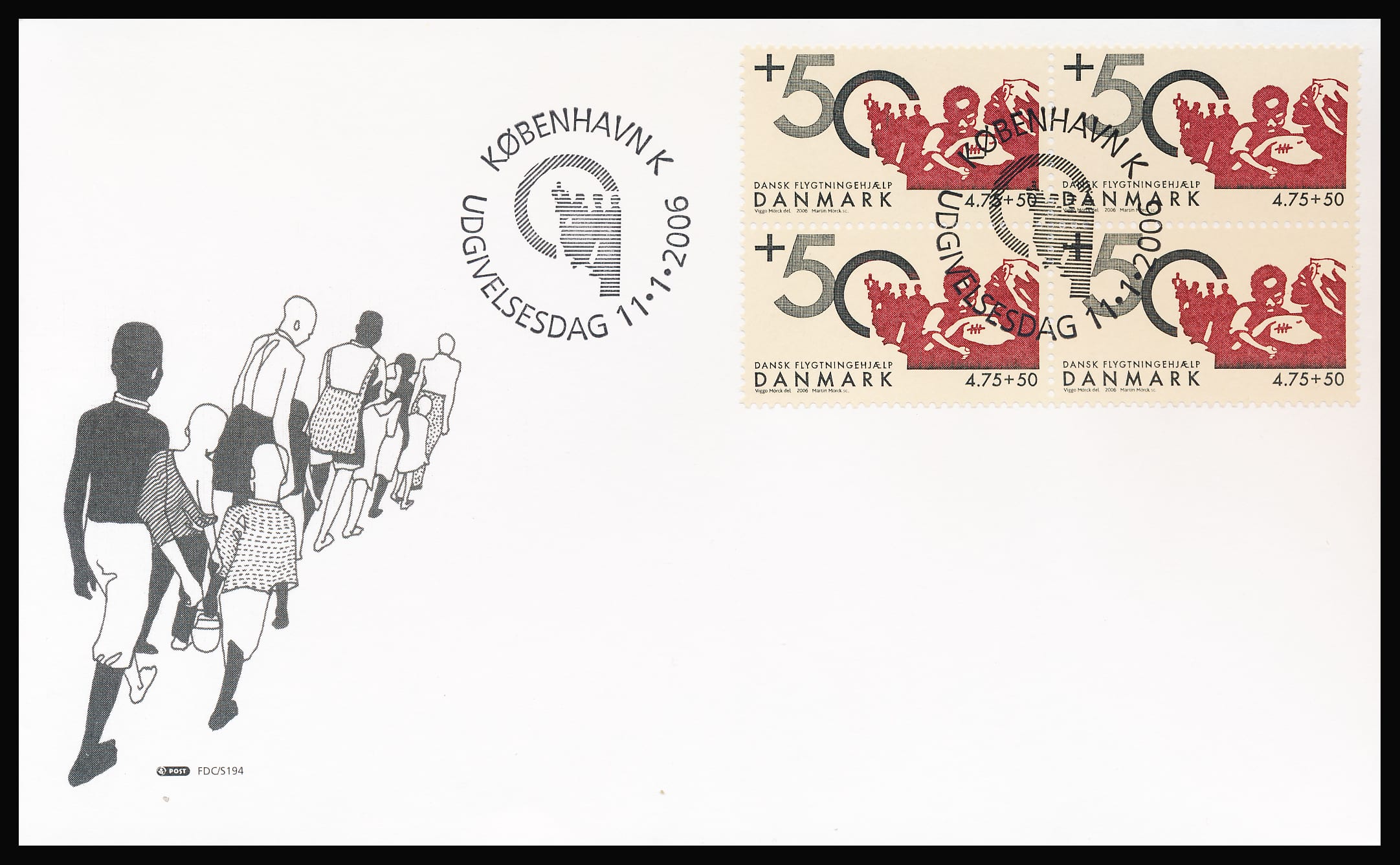 Danmark FDC AFA 1459 4-Blok