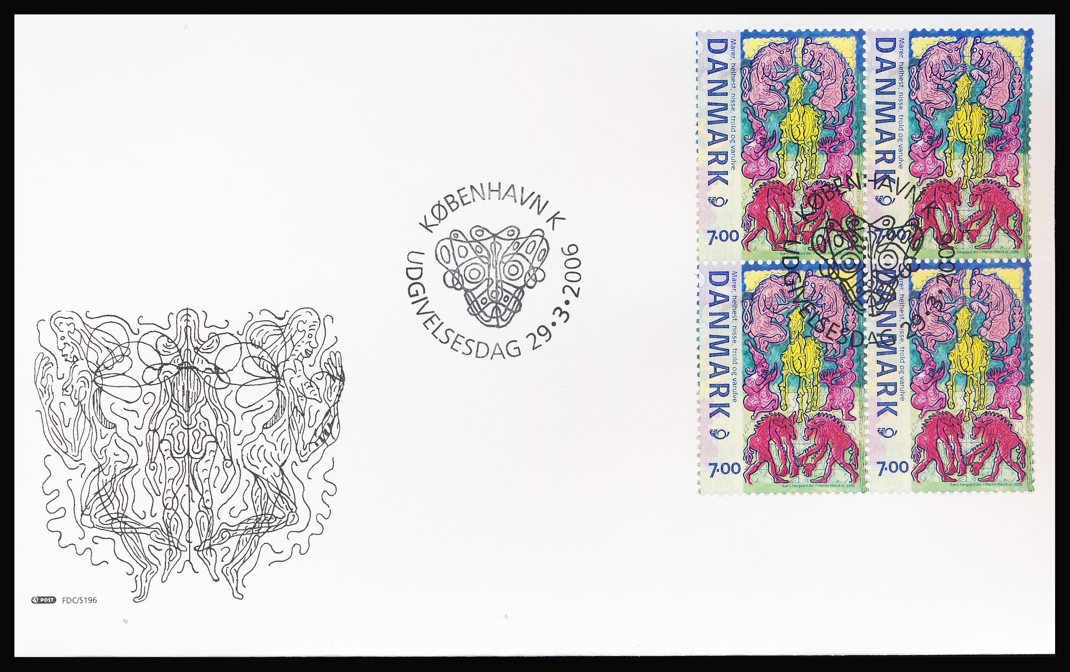 Danmark FDC AFA 1460-1461 4-Blok