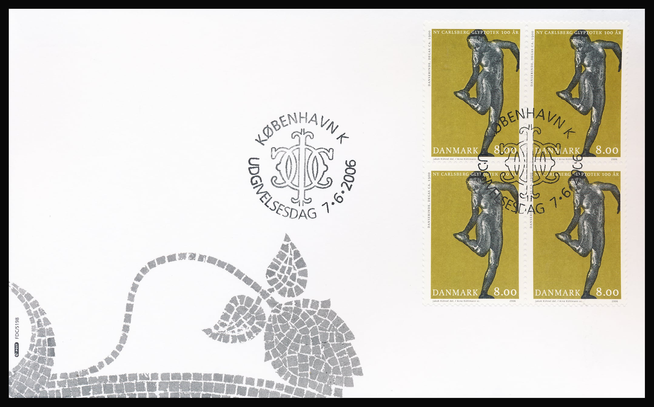Danmark FDC AFA 1474-1476 4-Blok