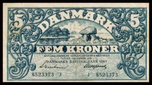 Danmark 5 Kroner 1943 Kvalitet 1- J8523373