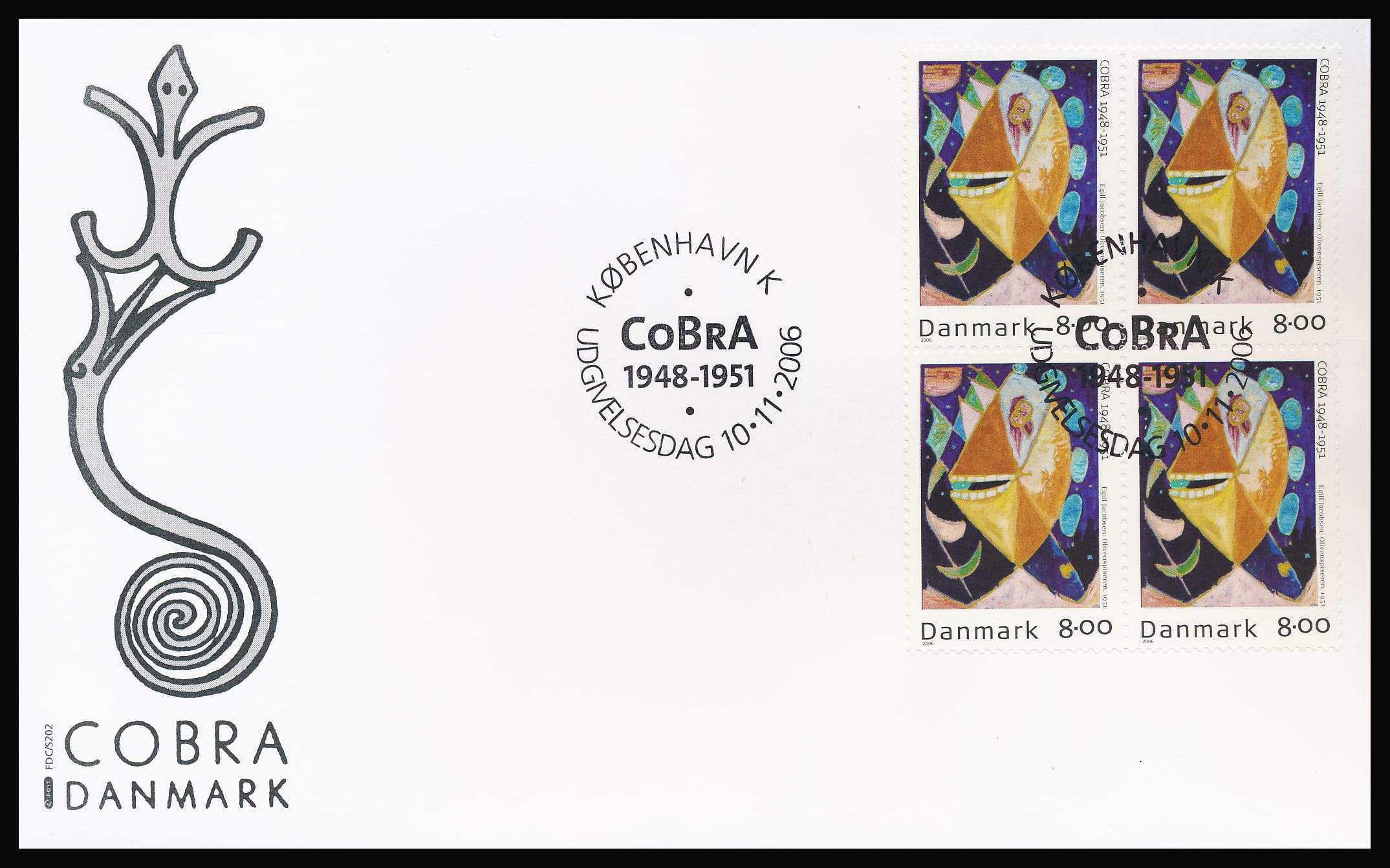 Danmark FDC AFA 1484-1487 4-Blok