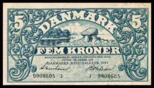 Danmark 5 Kroner 1943 Kvalitet 1- J9908605