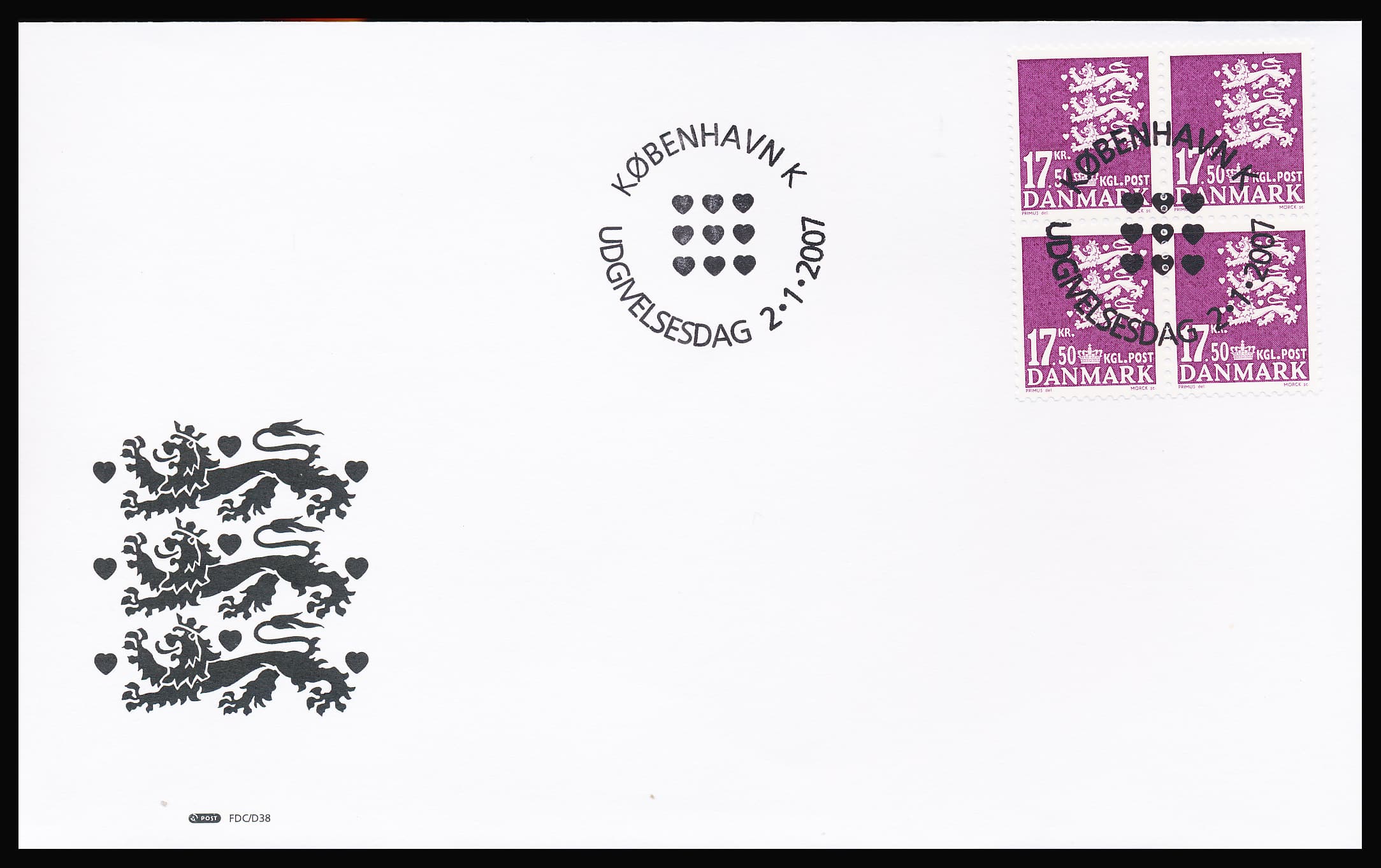 Danmark FDC AFA 1490-1491 4-Blok