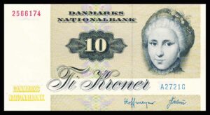 Danmark 10 Kroners seddel 1972 Kvalitet 0