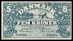 Danmark 5 Kroner 1943 Kvalitet 1+ J8921040