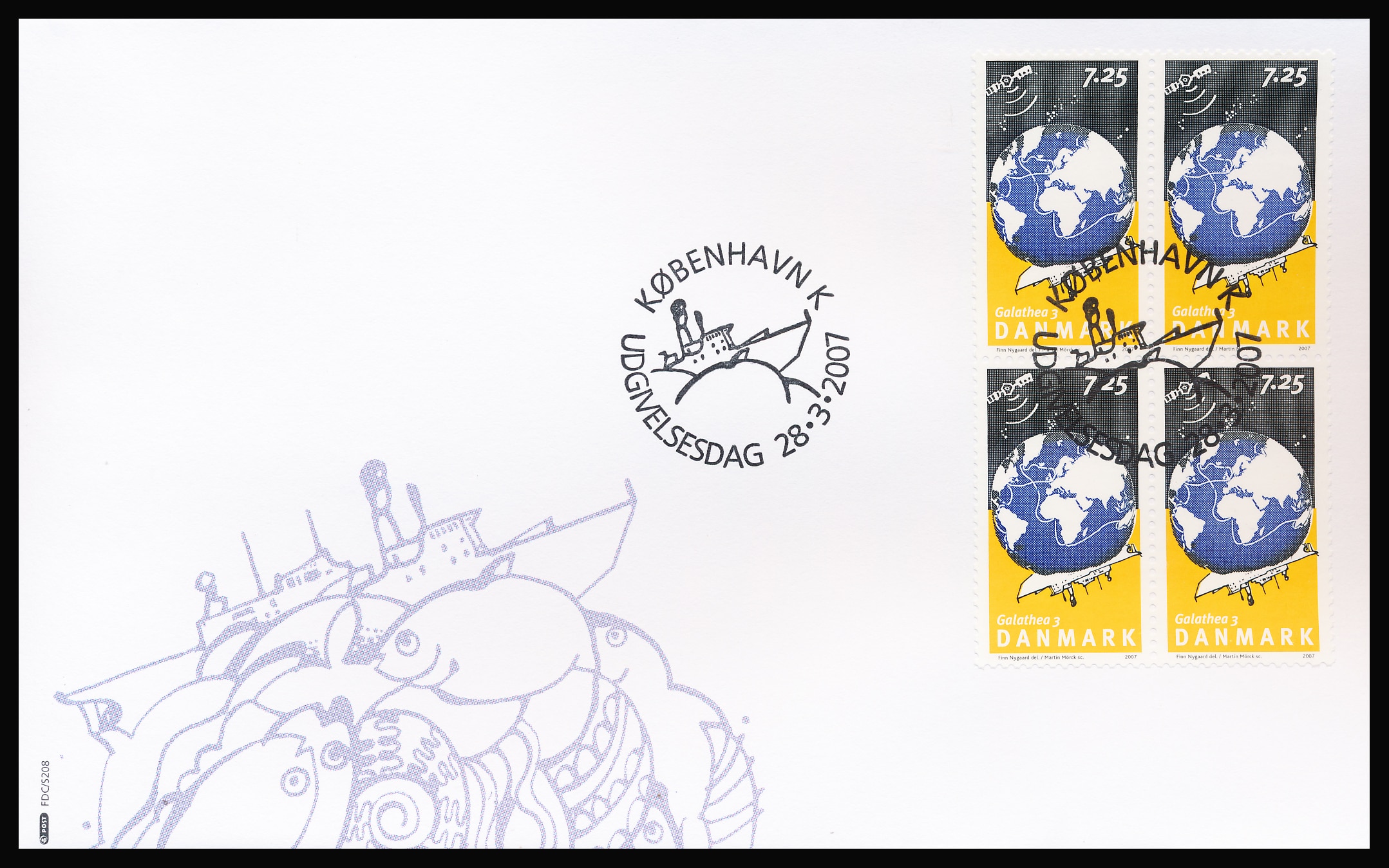 Danmark FDC AFA 1505-1506 4-Blok