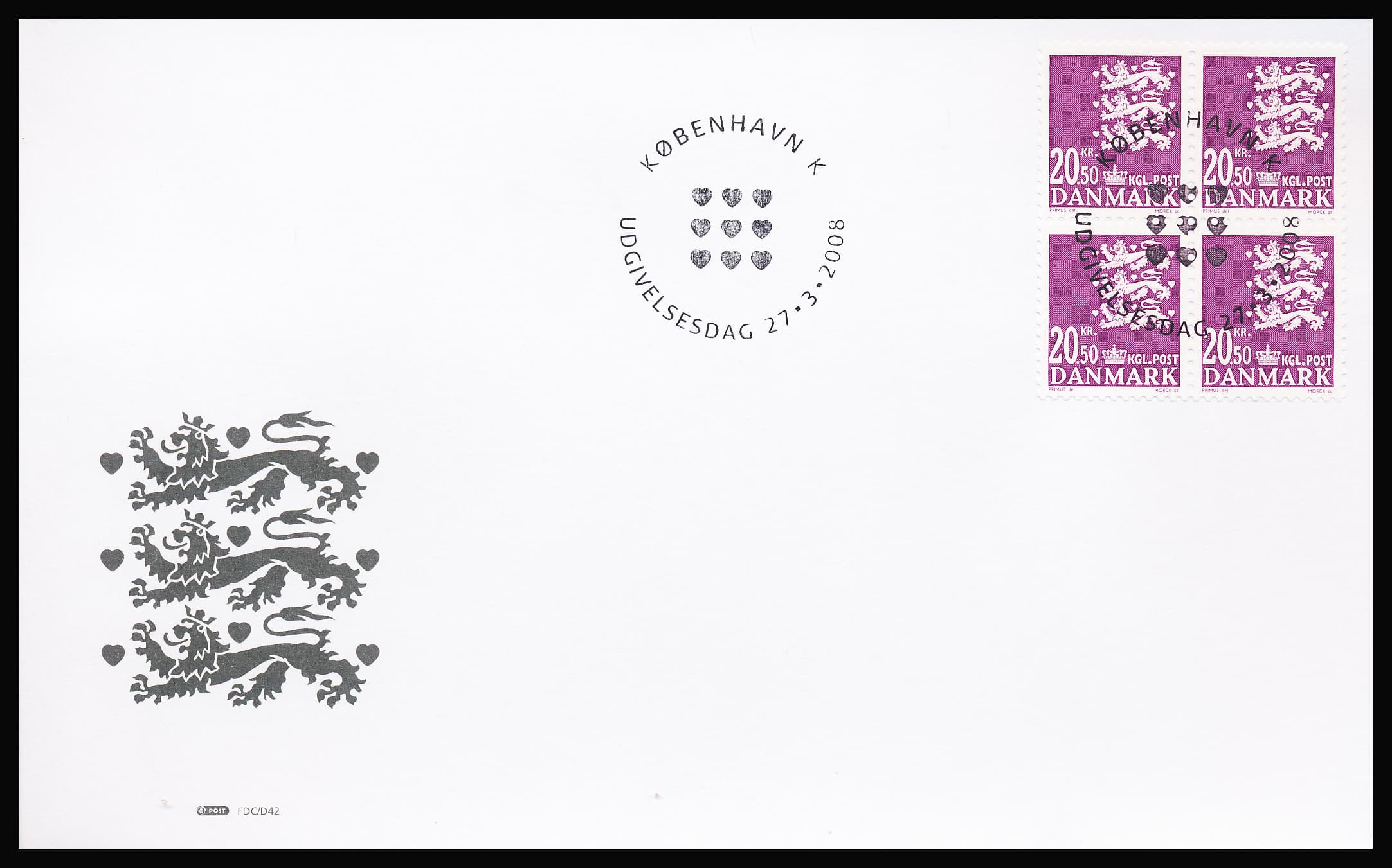 Danmark FDC AFA 1531-1532 4-Blok
