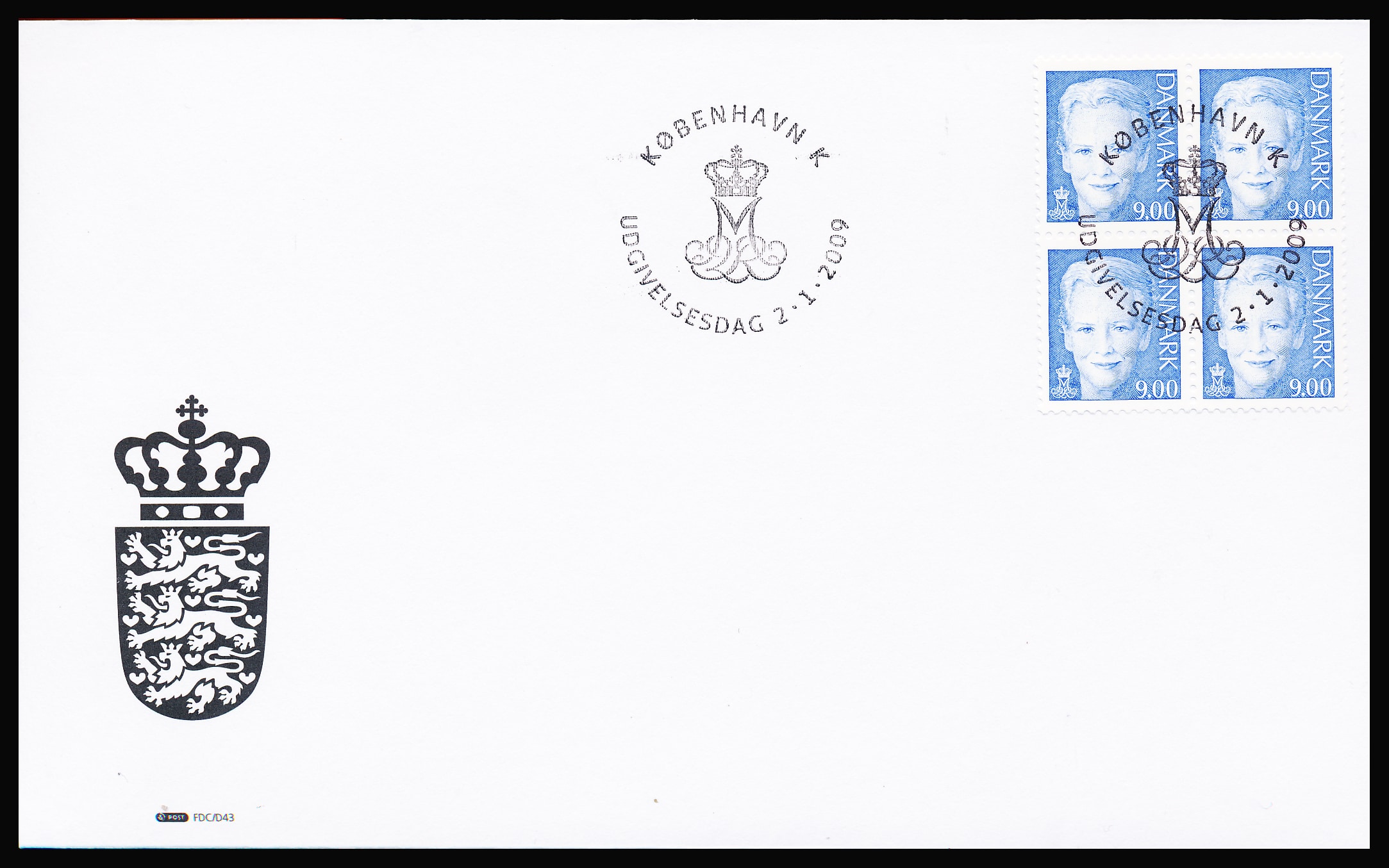 Danmark FDC AFA 1561 4-Blok