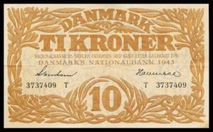 Danmark 10 Kroners 1943 Kvalitet 1+ T 3737409