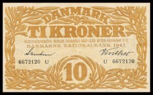 Danmark 10 Kroners 1943 Kvalitet 1+ U 6672120