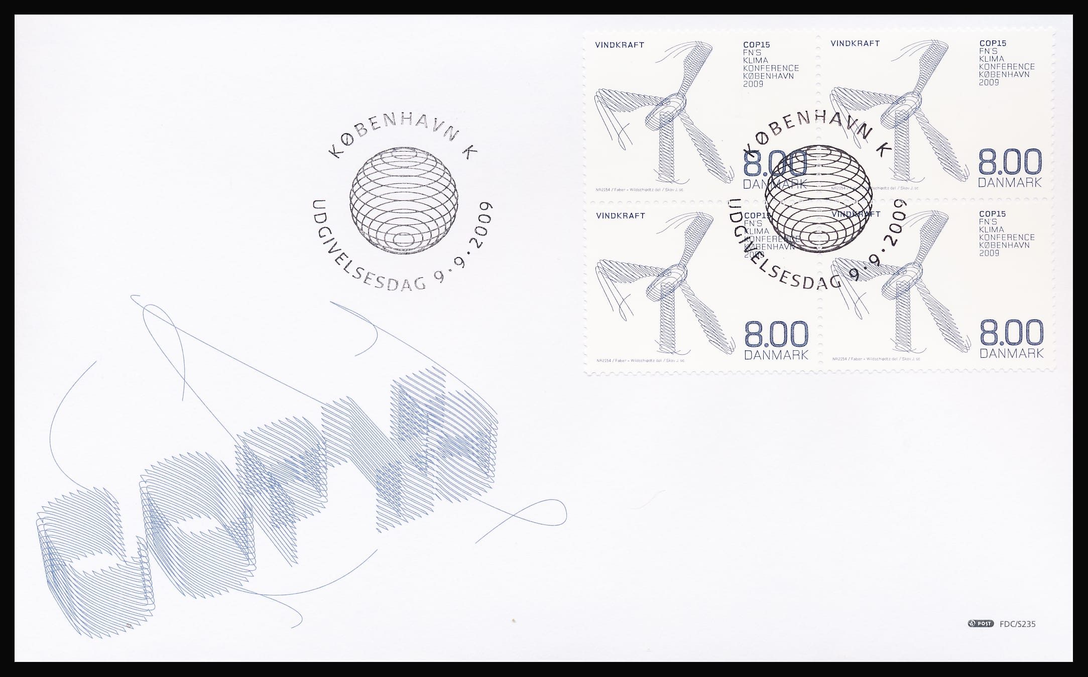 Danmark FDC AFA 1590-1591 4-Blok