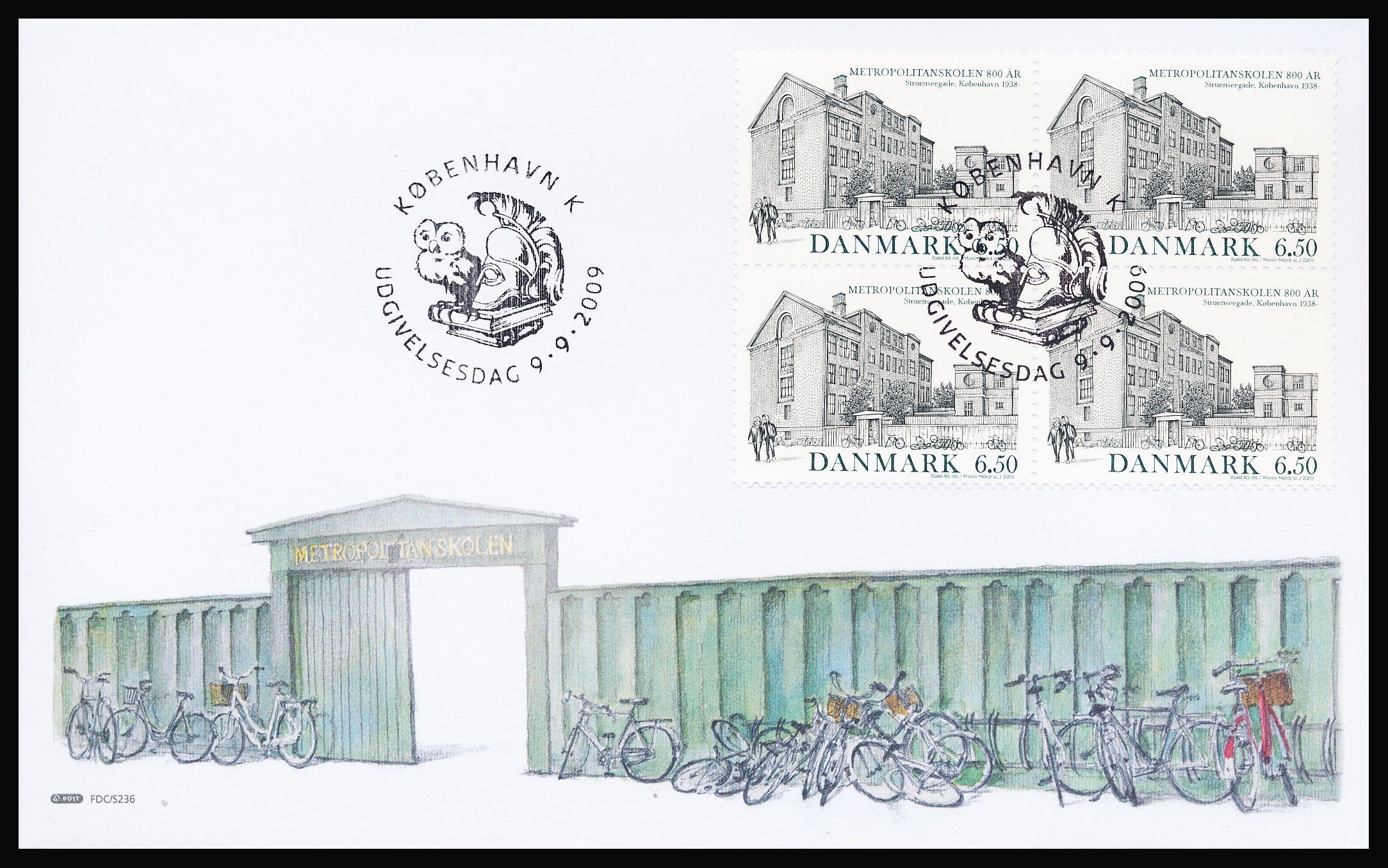 Danmark FDC AFA 1592-1593 4-Blok