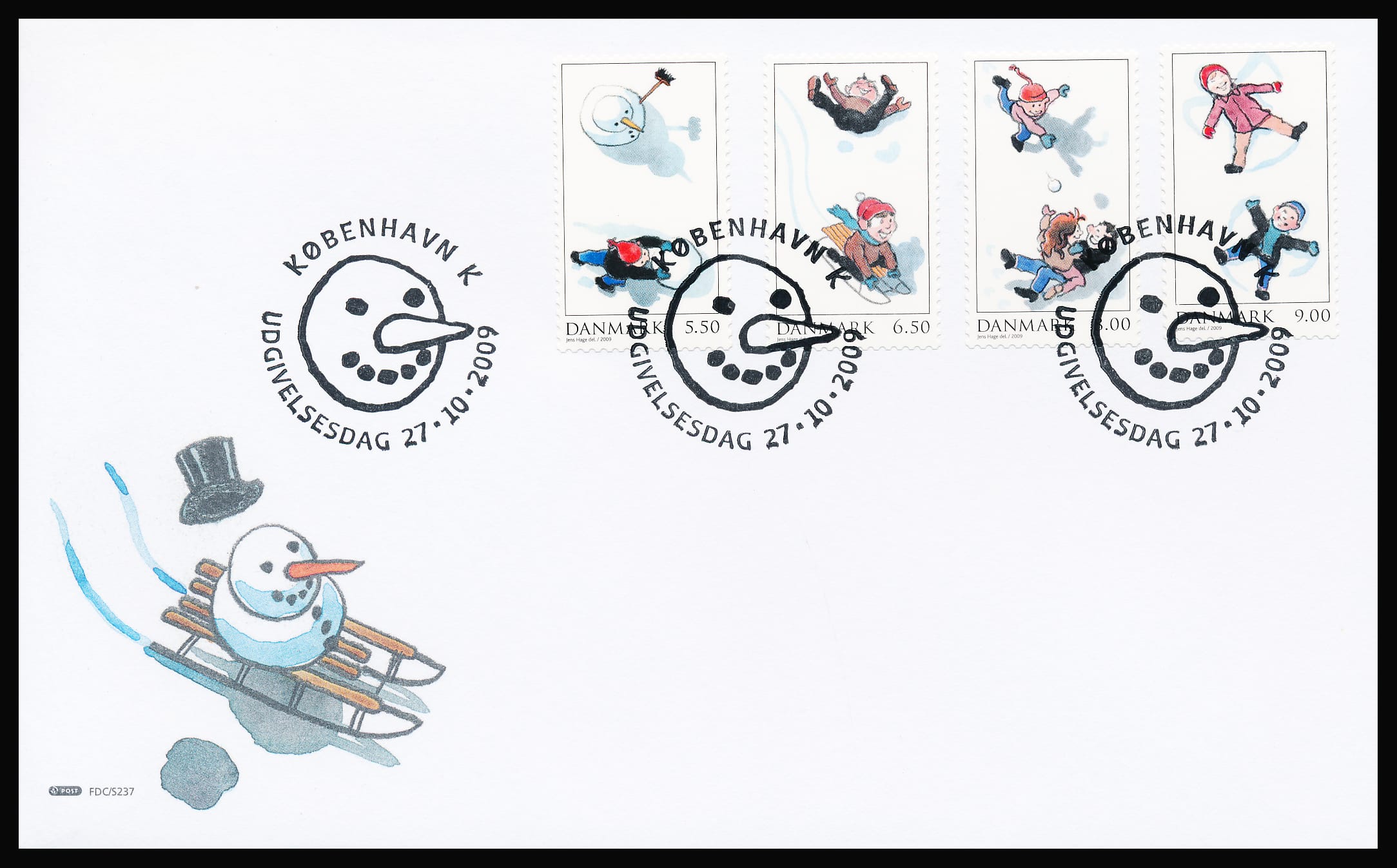 Danmark FDC AFA 1595-1598