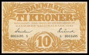 Danmark 10 Kroners 1942 Kvalitet 1+ S 0003495