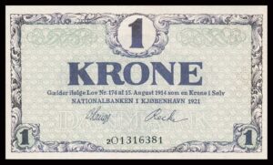 Danmark 1 Kroners 1921 Kvalitet 0-01 2O 1316381