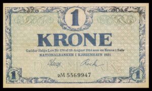Danmark 1 Kroners 1921 Kvalitet 1+ 2M 5569947