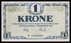 Danmark 1 Kroners 1920 Kvalitet 0-01 S 1832883