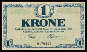 Danmark 1 Kroners 1916 Kvalitet 01 0170005