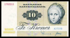Danmark 10 Kroners seddel 1972 Kvalitet 0